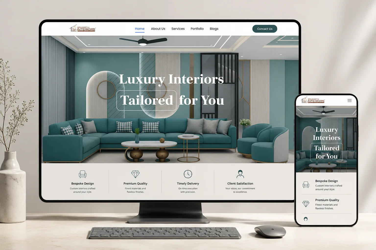 Sphoorthi Interiors mockup